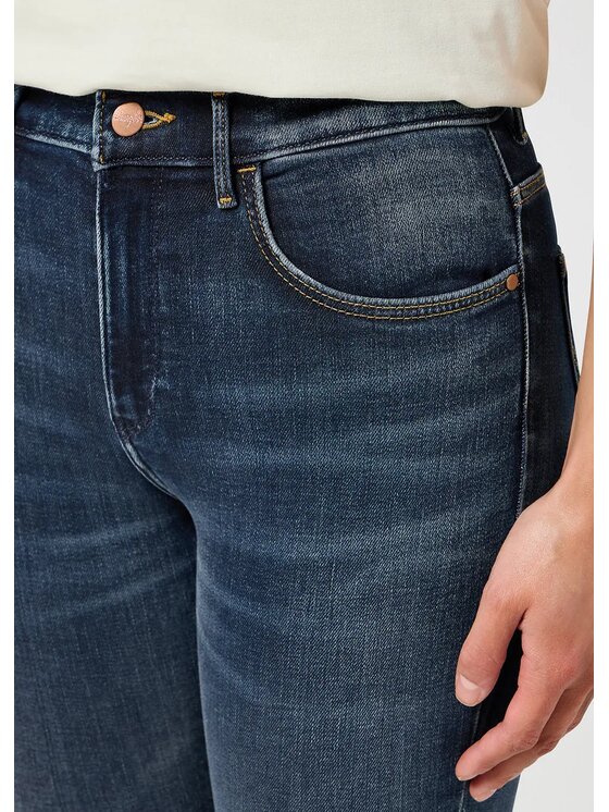 Wrangler Wrangler Jeansy HIGH SKINNY Niebieski Slim Fit