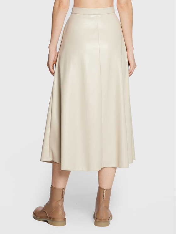 Weekend Max Mara Weekend Max Mara Suknja od imitacije kože Narvel 51060623 Bež Regular Fit