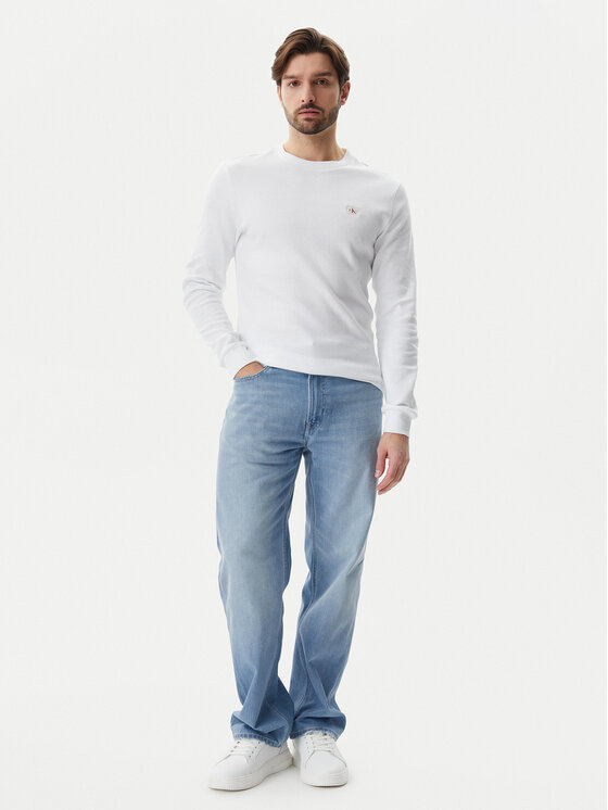 Calvin Klein Jeans Calvin Klein Jeans Pikkade varrukatega T-särk J30J327117 Valge Regular Fit