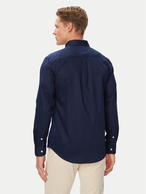 Tommy Hilfiger Tommy Hilfiger Koszula Flex Dobby MW0MW44570 Granatowy Slim Fit
