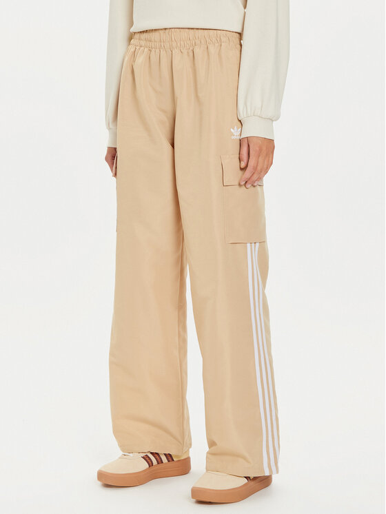 adidas Teplákové nohavice adicolor 3-Stripes IZ0717 Béžová Loose Fit