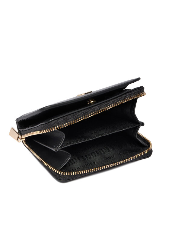 Tommy Hilfiger Tommy Hilfiger Малък дамски портфейл Th Icon Med Za Flap AW0AW17742 Черен