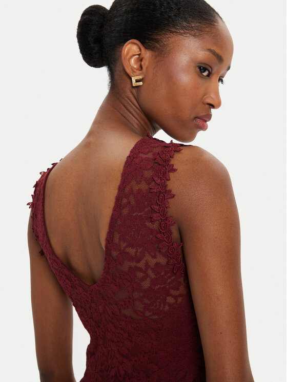 Vila Vila Abendkleid Lynnea 14052673 Dunkelrot Regular Fit