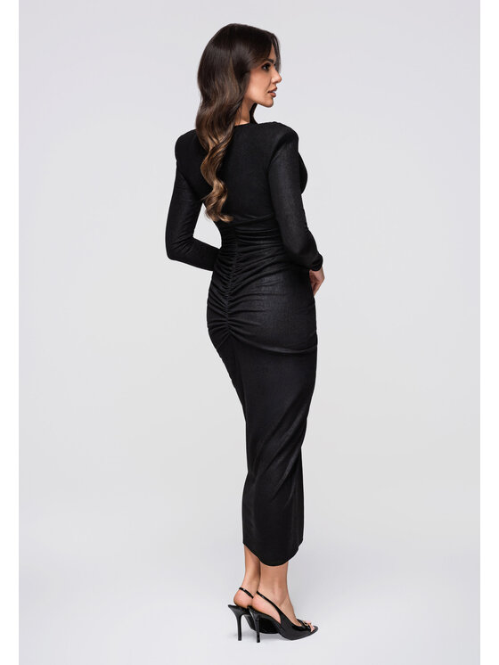 Ombre Ombre Sukienka wieczorowa LA-OM-DLR268 Czarny Regular Fit