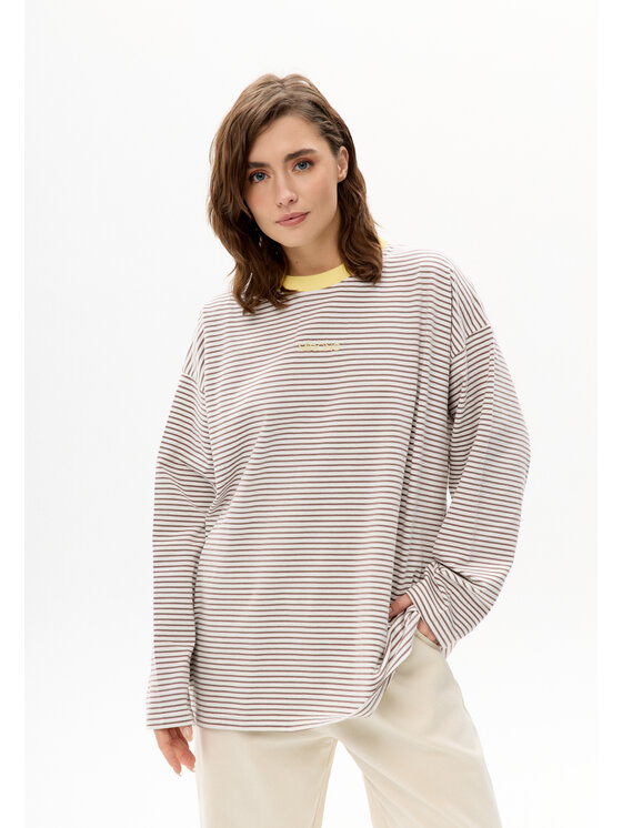 Mirons Mirons Longsleeve Print Brązowy Oversize