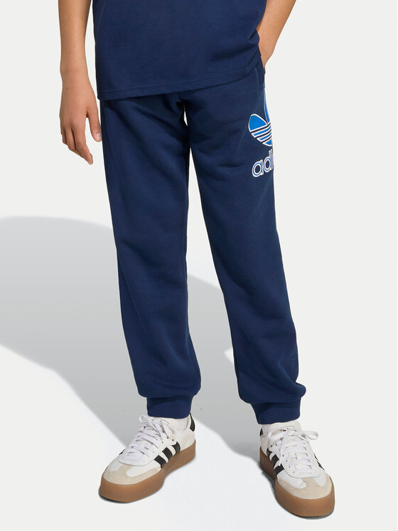 adidas adidas Donji dio trenerke Big Logo Execution JV8577 Tamnoplava Loose Fit