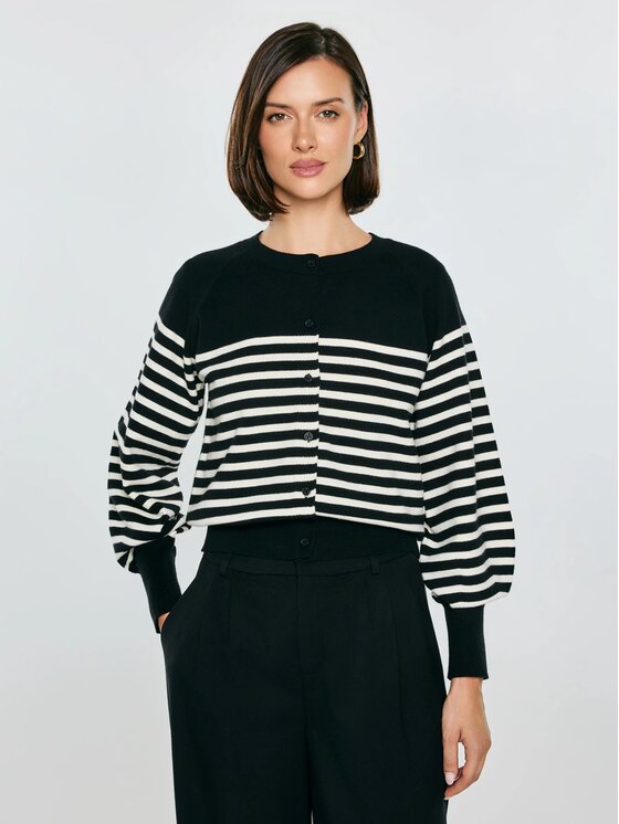 BIG STAR BIG STAR Kardigan SUZANA_906_160 Czarny Basic Fit