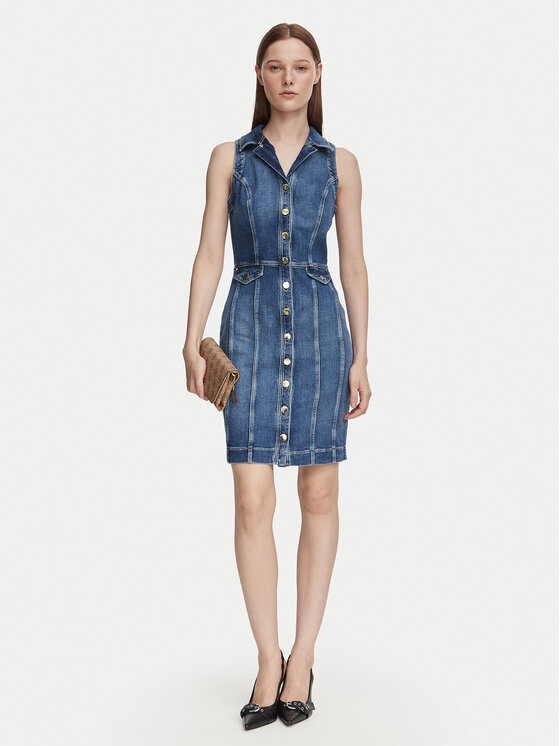 Guess Guess Vestito di jeans W6YK24 D1763 Blu Slim Fit