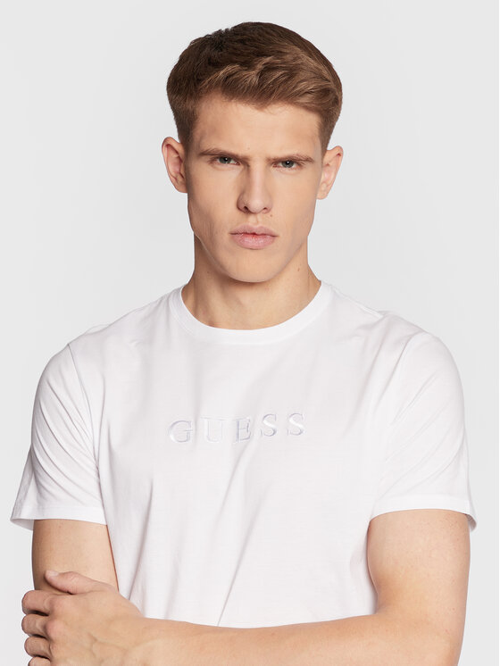 Guess Guess T-Shirt M2BP47 K7HD0 Bílá Slim Fit