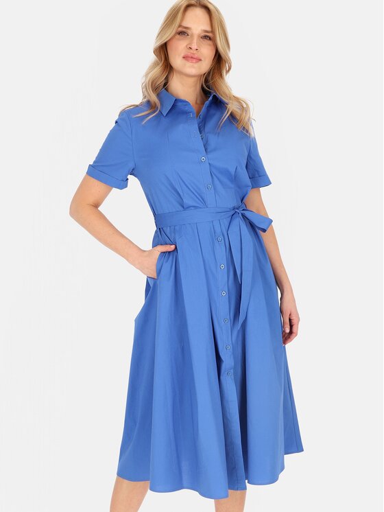 Perso Perso Letní šaty RBE265729F Modrá Regular Fit