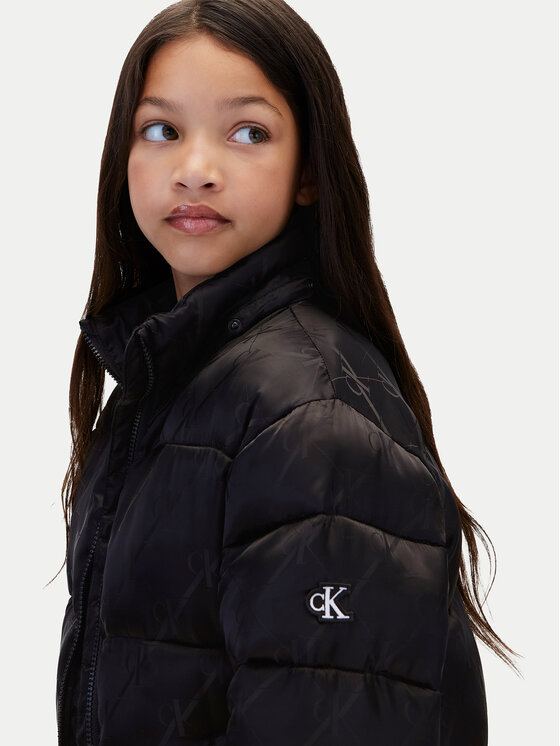 Calvin Klein Calvin Klein Demisezoninė striukė Jacquard LVCKFJM10G Juoda Regular Fit