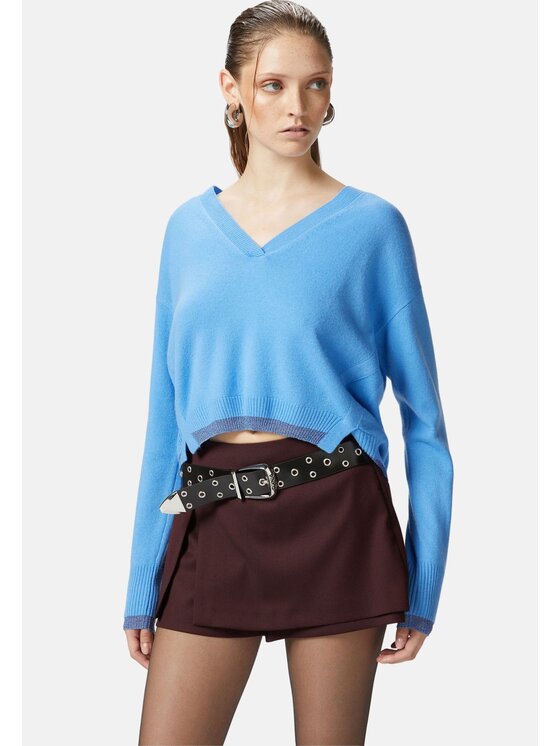 PINKO Pinko Πουλόβερ SPESSORE MAGLIA MIX CASHMERE SHINY EDGES 104000 A235 Μπλε Regular Fit