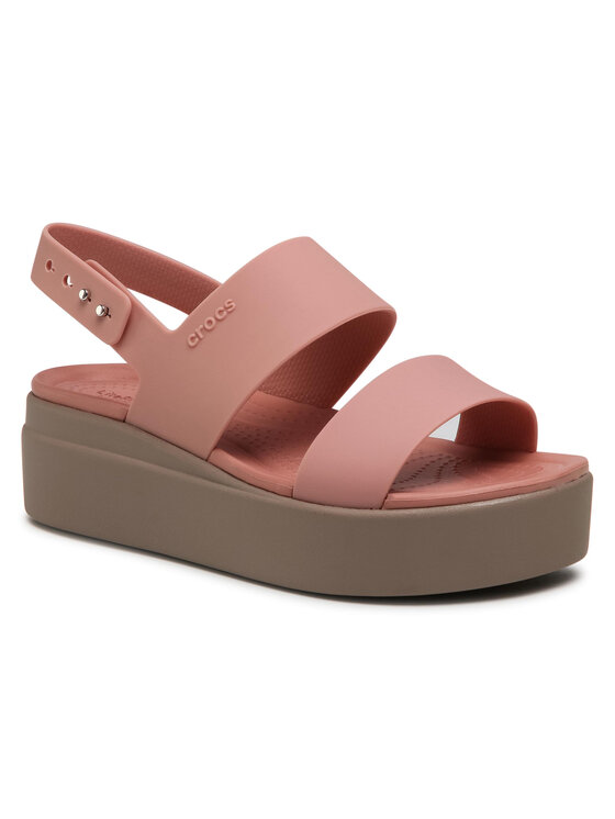 Crocs Crocs Босоніжки Brooklyn Low Wedge W 206453 Рожевий