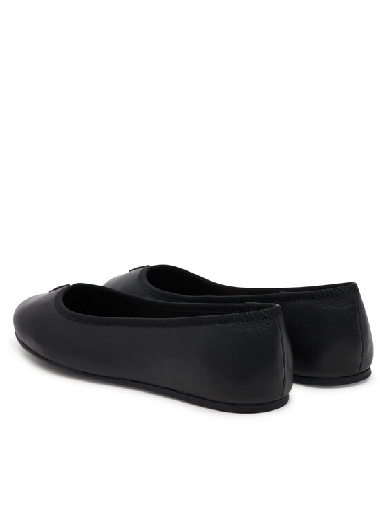 Tommy Hilfiger Tommy Hilfiger Μπαλαρίνες Th Hardware Leather Ballerina FW0FW08654 Μαύρο