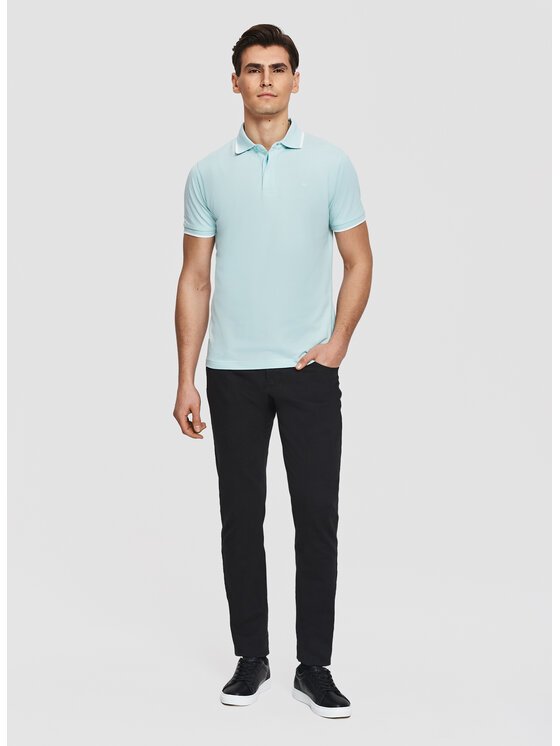Pako Lorente Pako Lorente Polo P26SF-TX-018 Turkusowy Classic Fit