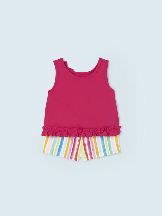 Mayoral Mayoral Completo top e pantaloncini di tessuto 1277 Multicolore Regular Fit