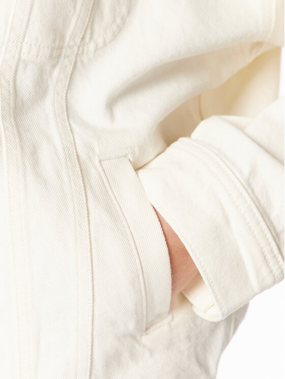 Lee Lee Kurtka jeansowa L56PGVA60 Biały Relaxed Fit