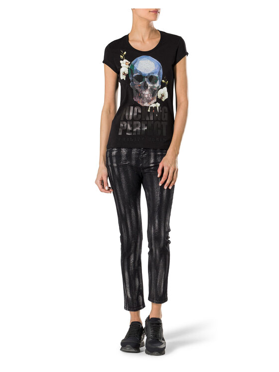 PHILIPP PLEIN PHILIPP PLEIN Džínsy 30804 Čierna Straight Fit