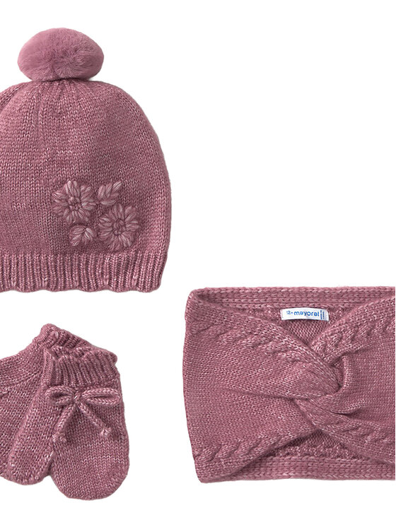 Mayoral Mayoral Set Mütze, Loop-Schal und Handschuhe 10019 Rosa