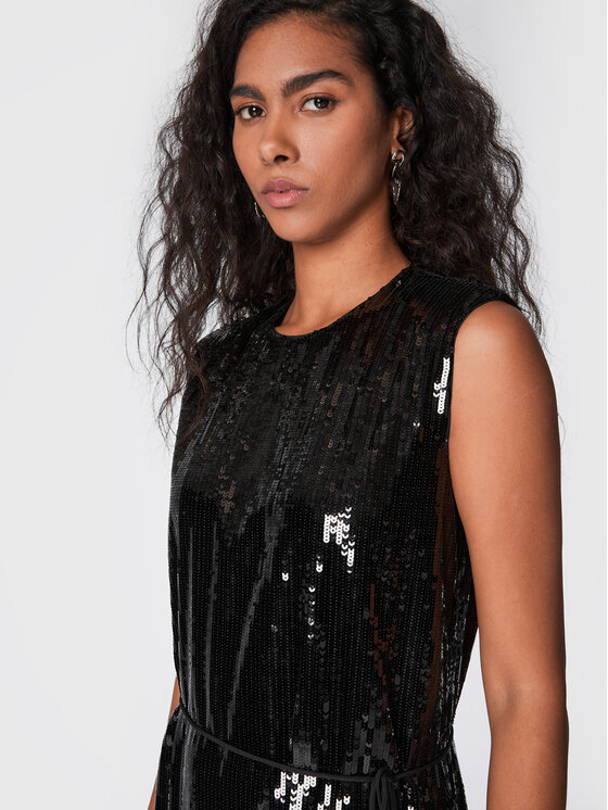 TWINSET TWINSET Koktejlové šaty 222TT205D Černá Regular Fit