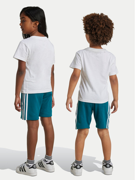 adidas adidas Komplet t-shirt i spodenki adicolor JE1610 Turkusowy Regular Fit