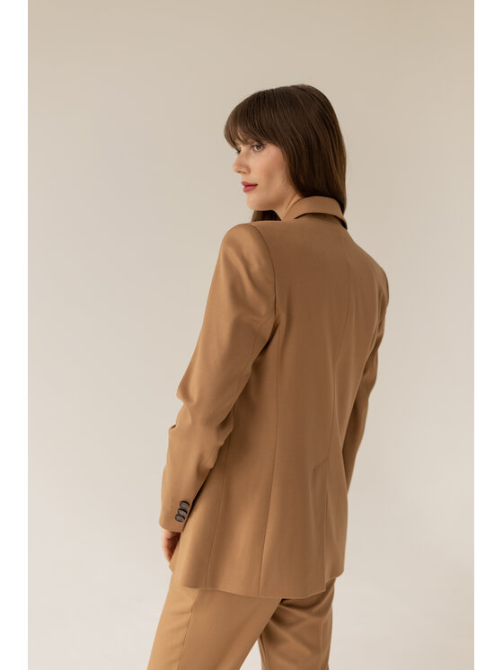 Entelier Entelier Marynarka luźna Beżowy Comfortable Fit