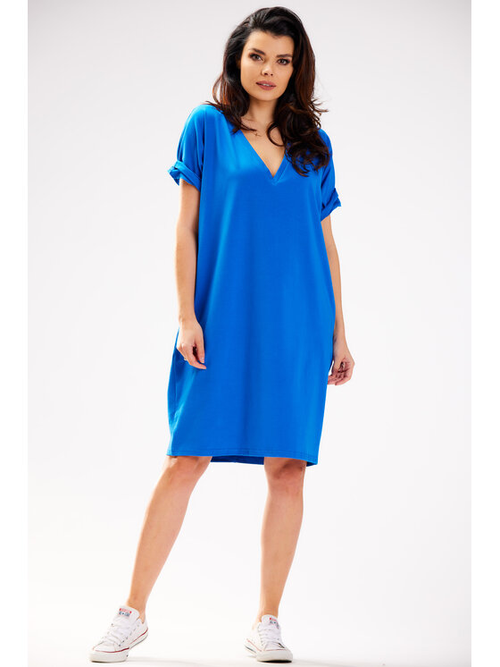 Infinite You Infinite You Sukienka letnia M303 Niebieski Basic Fit