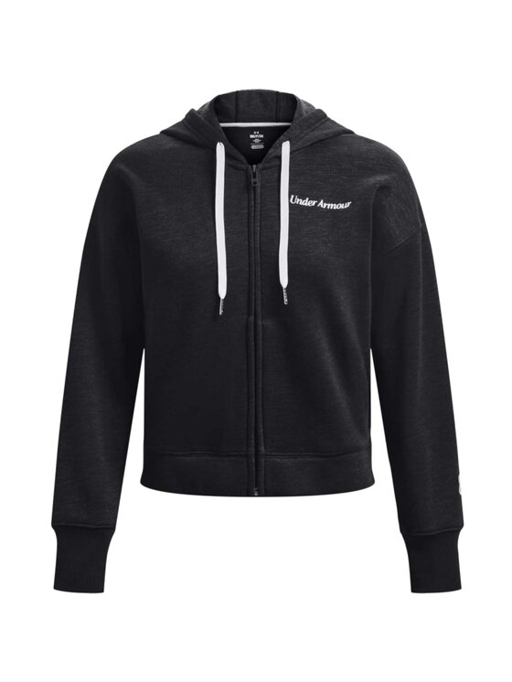 Bluza, rozmiar XS, Czarny, Under Armour Essential Fleece Script FZ Hoodie