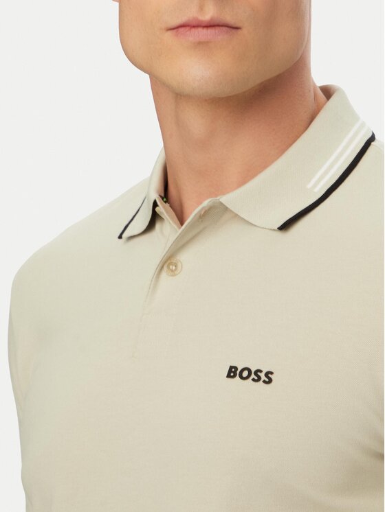 BOSS BOSS Поло Paul 50506193 Світло-бежевий Slim Fit