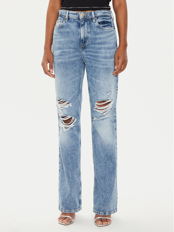 Guess Jeans Hlače W4YA33 D4WBH Modra Straight Leg