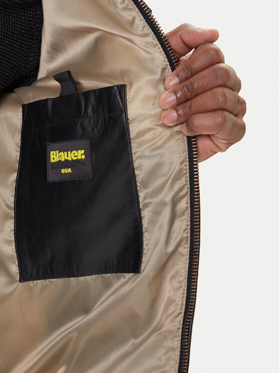 Blauer Blauer Ādas jaka 25WBLUL01314 007012 Melns Regular Fit