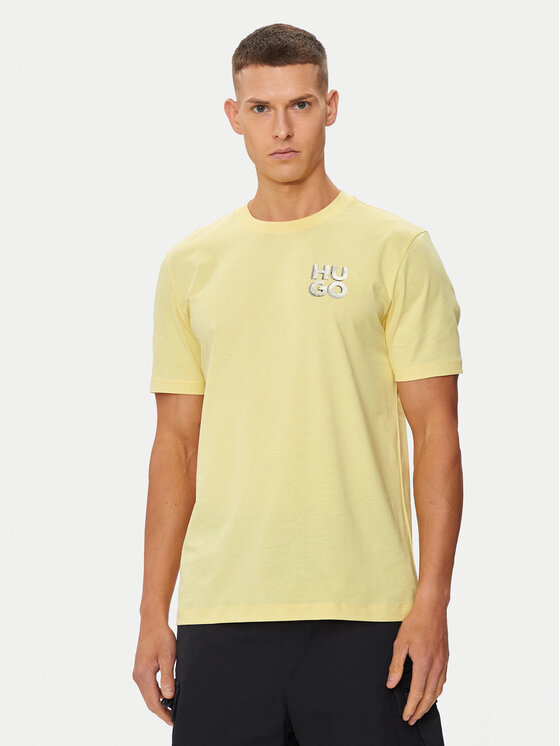 HUGO Hugo Тишърт Detzington241 50508944 Жълт Regular Fit