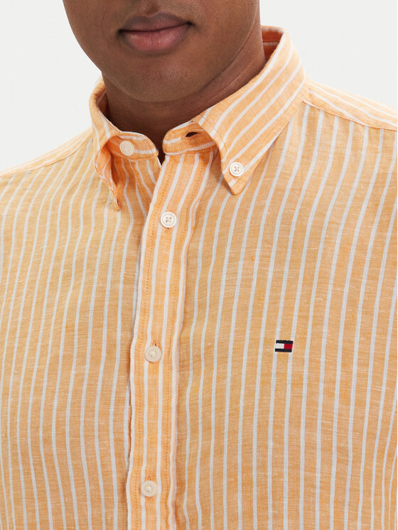 Tommy Hilfiger Tommy Hilfiger Marškiniai Bengal MW0MW42400 Šviesiai oranžinė Regular Fit