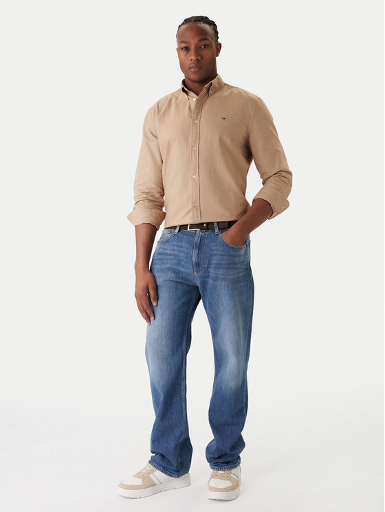 Tommy Jeans Tommy Jeans Košile Oxford DM0DM22836 Béžová Regular Fit