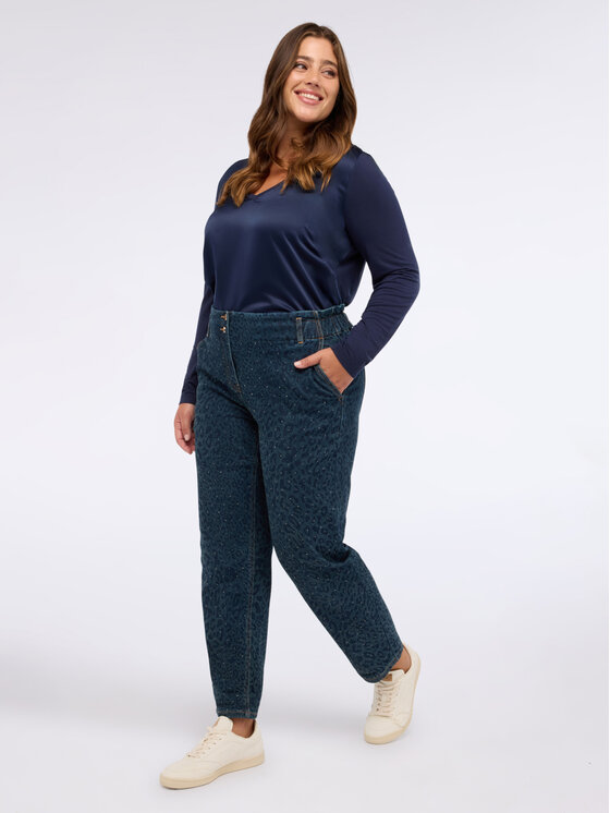 Fiorella Rubino Fiorella Rubino Bluzka G251L008563N034 Niebieski Regular Fit