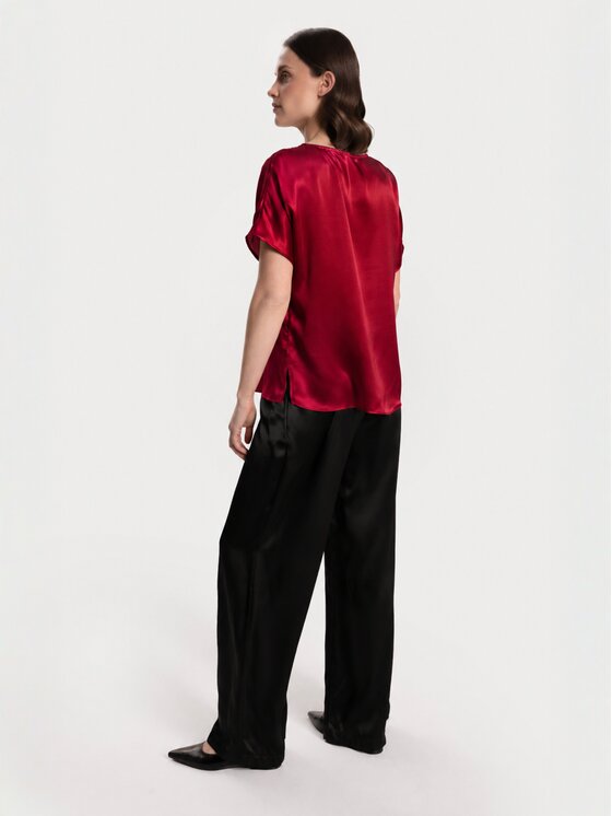 Cat&Cat Cat&Cat T-Shirt silk satin Czerwony Regular Fit