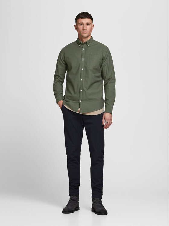 Jack & Jones Jack & Jones Koszula 12182486 Zielony Slim Fit