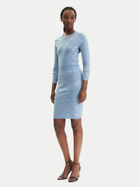 Guess Guess Minigonna W6RD0O Z3JD2 Celeste Regular Fit