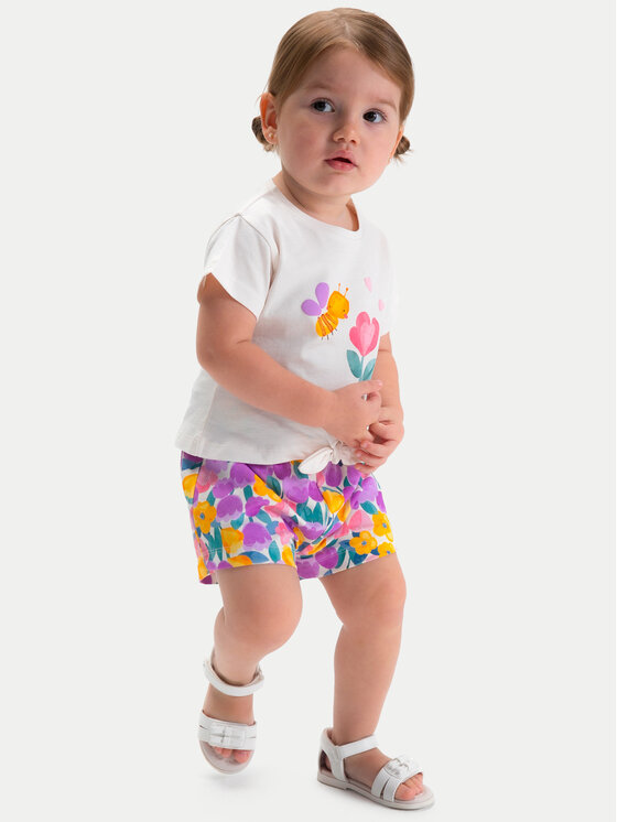 Mayoral Mayoral Completo 2 T-shirt e pantaloncini 1206 Viola Regular Fit