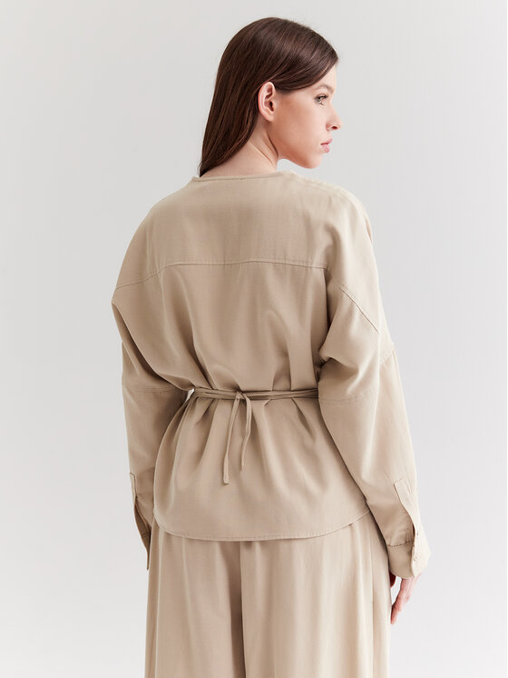 Americanos Americanos Blúzka Vermont Wrap Béžová Relaxed Fit