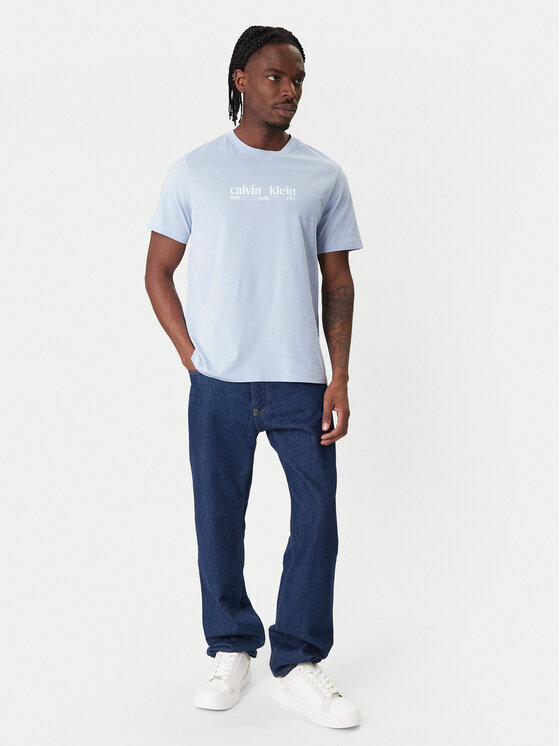 Calvin Klein Jeans Calvin Klein Jeans T-Shirt NYC Graphic LV14RE831G Niebieski jasny Regular Fit