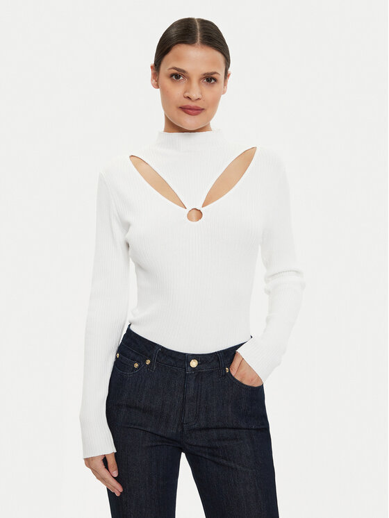 Morgan Morgan Pulover 241-MELINE Alb Slim Fit