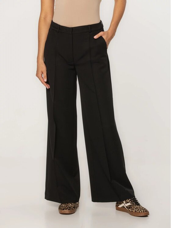 Willsoor Willsoor Spodnie materiałowe 68308 Czarny Wide Leg