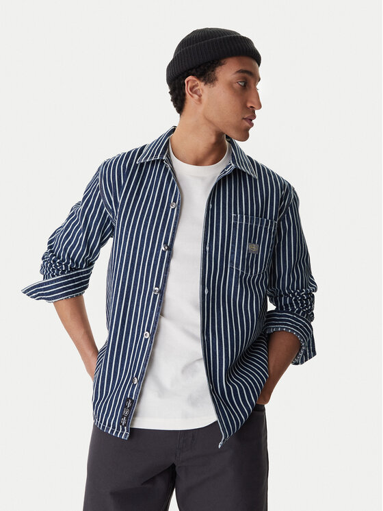 RVCA RVCA džínsová košeľa Dayshift Hickory 23A053511 Modrá Regular Fit