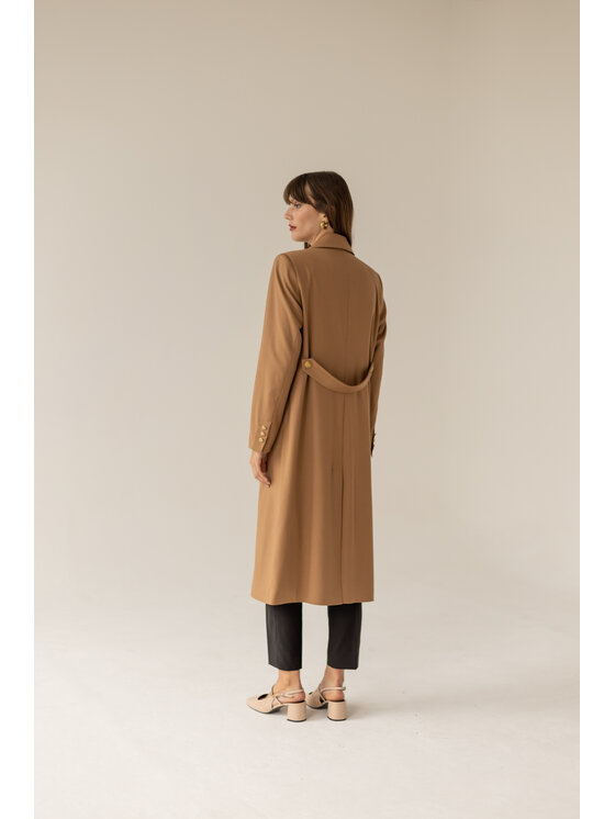 Entelier Entelier Trencz trencz dwurzędowy Beżowy Comfortable Fit