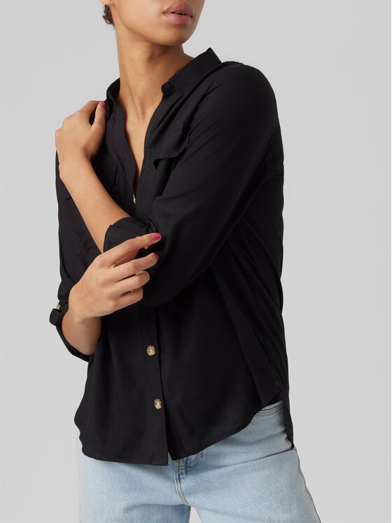 Vero Moda Vero Moda Srajca Bumpy 10275283 Črna Regular Fit