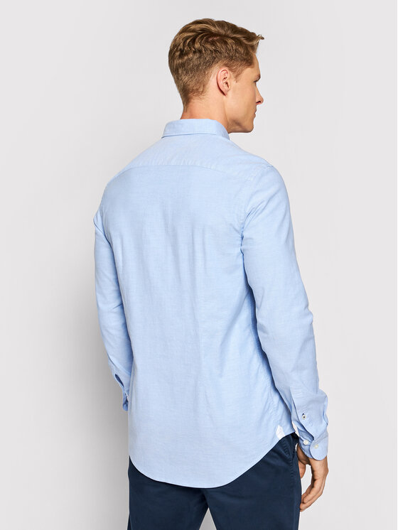 Tommy Hilfiger Tommy Hilfiger Marškiniai Core Stretch Slim Oxford Shirt MW0MW03745 Mėlyna Slim Fit
