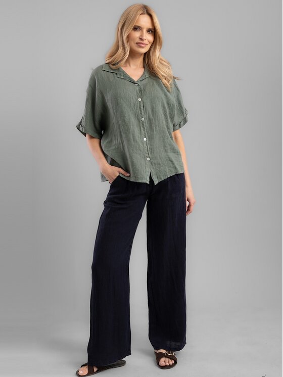 Perso Perso Spodnie damskie PTE255039F Granatowy Regular Fit