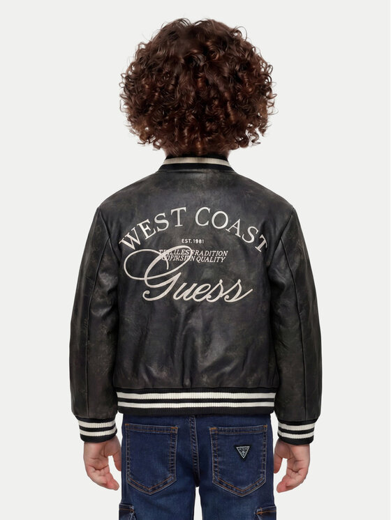 Guess Guess Kurtka bomber N6YL04 W2663 Czarny Regular Fit