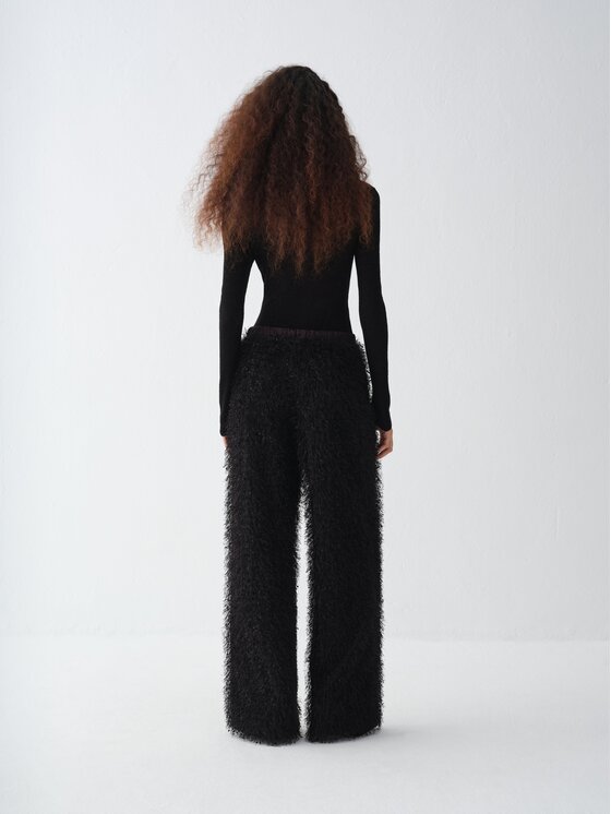 La Mania La Mania Bluzka SHEER Czarny Basic Fit